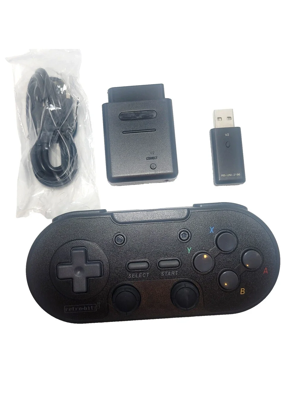 Retro-Bit Legacy 16 Wireless 2.4GHz Controller for SNES, Switch, PC, Mac - Black